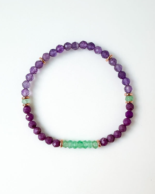 Green Aventurine · Phosphosiderite · Amethyst - Trustfall