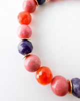 Lepidolite · Thulite · Red Botswana Agate Crystal Bracelet - Vivid Femme