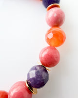 Lepidolite · Thulite · Red Botswana Agate Crystal Bracelet - Vivid Femme