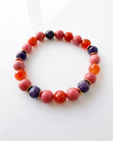 Lepidolite · Thulite · Red Botswana Agate Crystal Bracelet - Vivid Femme