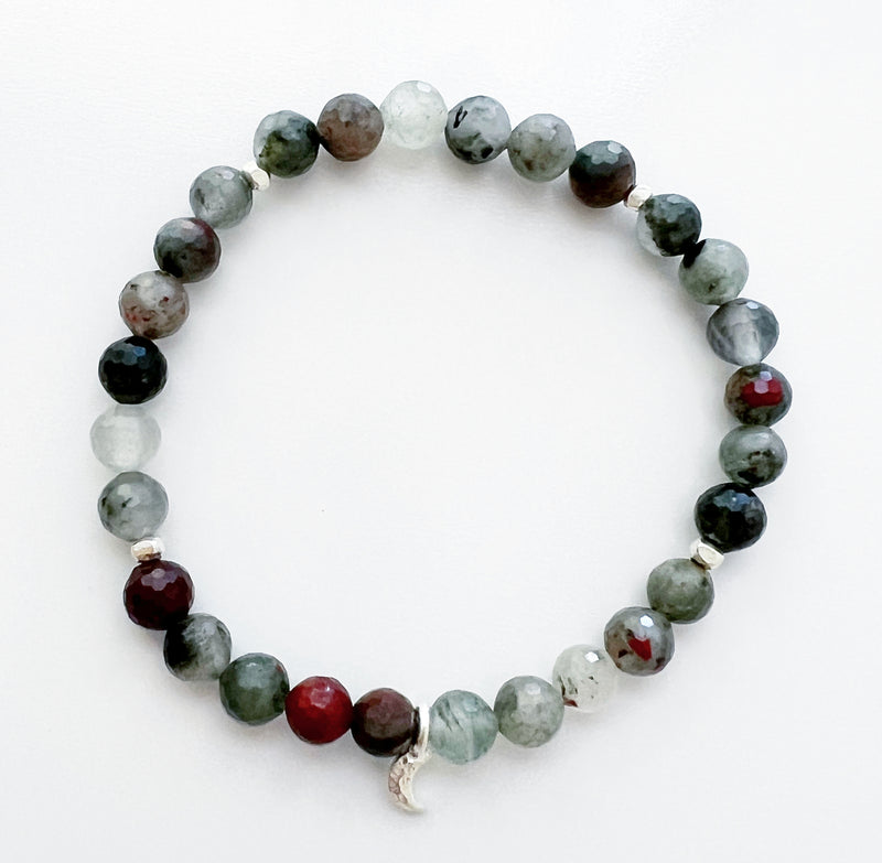 Faceted Bloodstone Crystal Bracelet - Passion + Action